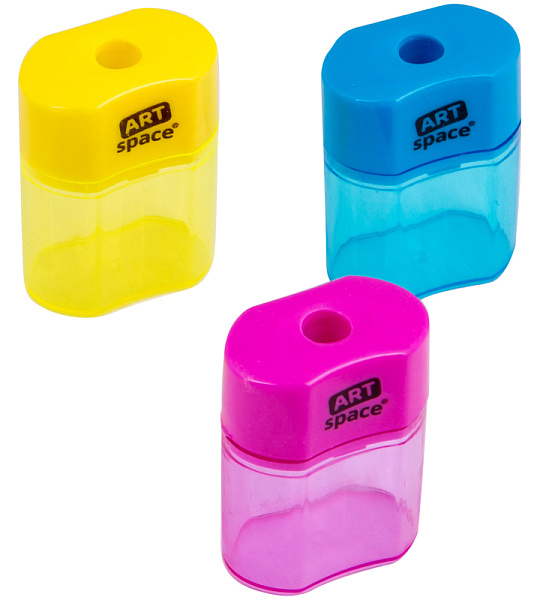 Точилка ArtSpace 1 отверстие, контейнер, ассорти