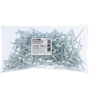 Саморезы универсальные ТУНДРА krep 4.0x35 мм, цинк, 200 шт.