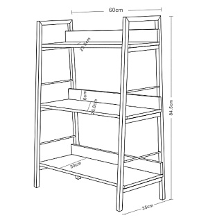 Стеллаж на металлокаркасе BRABIX "LOFT SH-002", 600х350х845 мм, цвет дуб натуральный, 641233