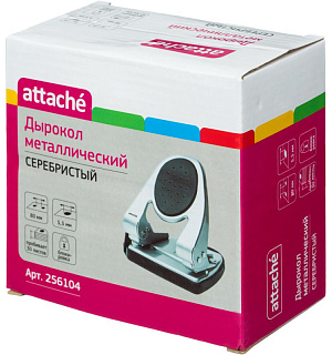 Дырокол ATTACHE 6730 до 30л., металл.,с лин.,с рез.вставкой,серебр.
