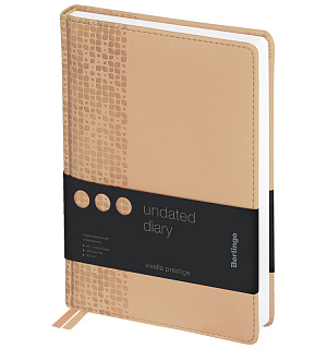 Ежедневник недатир. A5, 160л., кожзам, Berlingo "Vivella Prestige", бежевый