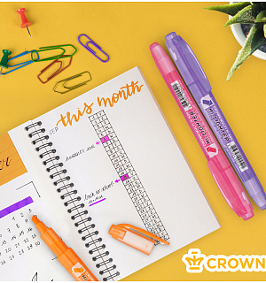 Текстовыделитель Crown "Multi Hi-Lighter" розовый, 1-4мм