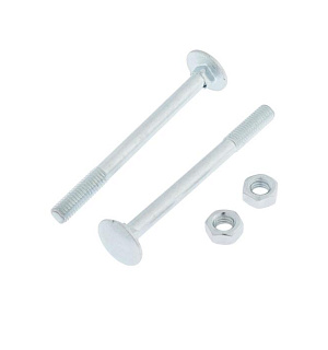 Болт мебельный Element, DIN603, 6х70 мм, с гайкой, оцинкованный, на блистере 6 шт.