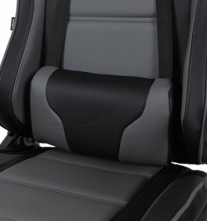 Кресло компьютерное BRABIX "GT Racer GM-100", две подушки, экокожа, черное/серое, 531926