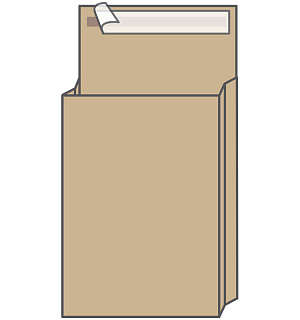 Пакет почтовый C4, UltraPac, 229*324*40мм, коричневый крафт, отр. лента, 130г/м2