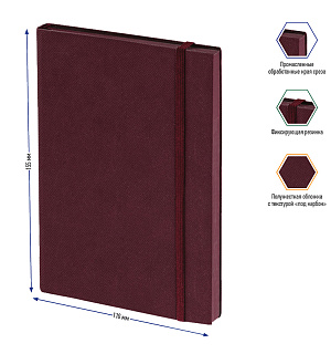 Записная книжка А6 80л., кожзам, Berlingo "Western", с резинкой, коричневый