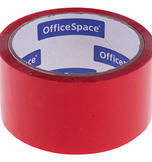 Клейкая лента упаковочная OfficeSpace, 48мм*40м, 45мкм, красная, ШК