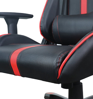 Кресло компьютерное BRABIX "GT Carbon GM-120", две подушки, экокожа, черное/красное, 531931