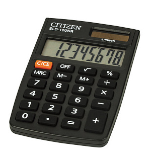 Калькулятор карманный CITIZEN SLD-100NR (90х60 мм), 8 разрядов, двойное питание