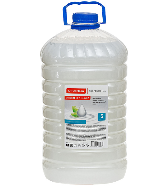Мыло-крем жидкое OfficeClean "Proffesional. Гипоаллергенное", ПЭТ, 5л