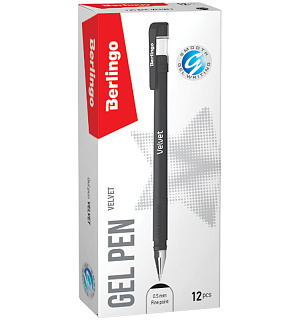 Ручка гелевая Berlingo "Velvet" черная, 0,5мм, прорезиненный корпус