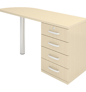 Тумба приставная с топом правым МФ Виско Консул/Дуб шамони светлый, 1500*500*740 ТТПП-1/Дуб шамони светлый (ПОД ЗАКАЗ)