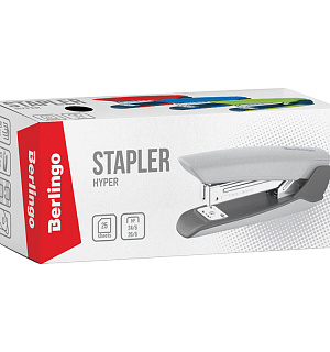 Степлер №24/6, 26/6 Berlingo "Hyper" до 25л., пластиковый корпус, черный