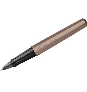 Ручка-роллер Faber-Castell "Hexo" черная, 0,7мм, шестигран., бронзовый корпус, инд. карт. упаковка
