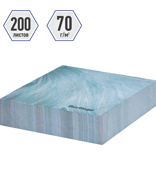 Блок для записи декоративный на склейке Berlingo "Fantasy" 8,5*8,5*2см, голубой, 200л.