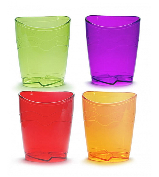 Подставка-стакан СТАММ "Офис. Премиум", пластик, круглый, ассорти