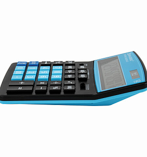 Калькулятор настольный BRAUBERG EXTRA COLOR-12-BKBU (206x155 мм), 12 разрядов, двойное питание, ЧЕРНО-ГОЛУБОЙ, 250476