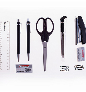 Настольный органайзер Berlingo "Western", 9 предметов, черный