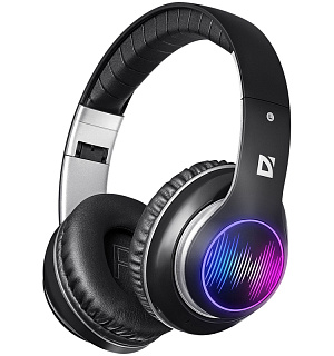 Наушники с микрофоном беспроводные Defender FreeMotion B545, Bluetooth, складные, MicroSD, FM, подсветка, разъем Micro-USB, черный