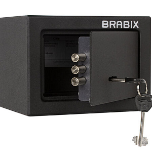 Сейф мебельный BRABIX "SF-140KL", 140х195х140 мм, ключевой замок, черный, 291140, S103BR210114