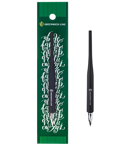 Перо остроконечное Greenwich Line, классическое, с держателем, в пакете