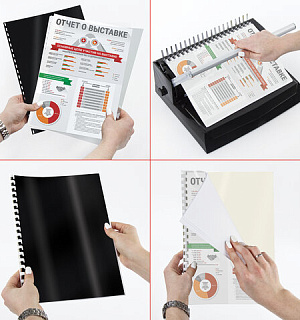 Обложки картонные для переплета, А4, КОМПЛЕКТ 100 шт., глянцевые, 250 г/м2, черные, BRAUBERG, 530841