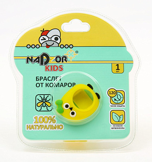 Браслет от комаров "Nadzor", силиконовый с картриджем, 1 шт