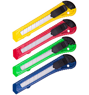 Нож канцелярский 18мм OfficeSpace, с фиксатором, европодвес