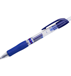 Ручка гелевая автоматическая Crown "CEO Jell" синяя, 0,7мм, грип