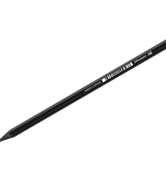Карандаш ч/г OfficeSpace, HB, черный корпус, заточен., пластиковый