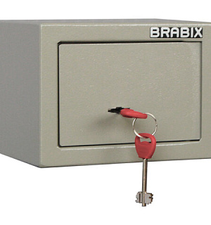 Сейф мебельный BRABIX "D-14m", 145х200х150 мм, 3 кг, ключевой замок, крепление к стене, 291160