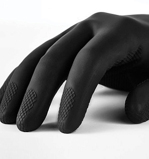 Перчатки латексные MANIPULA "КЩС-2", ультратонкие, размер 7-7,5 (S), черные, L-U-032/CG-943
