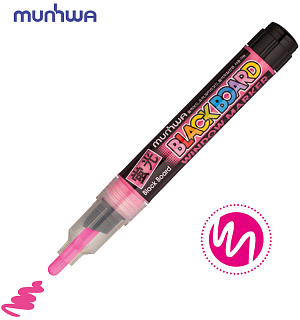 Маркер меловой MunHwa "Black Board Marker" розовый, 3мм, водная основа
