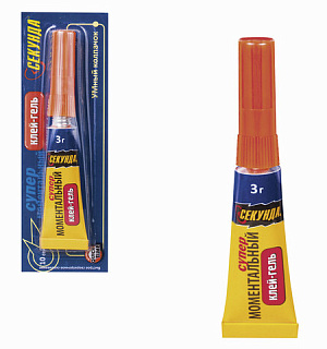 Клей-гель моментальный СЕКУНДА, 3 г, отрывная мультикарта, 403-176