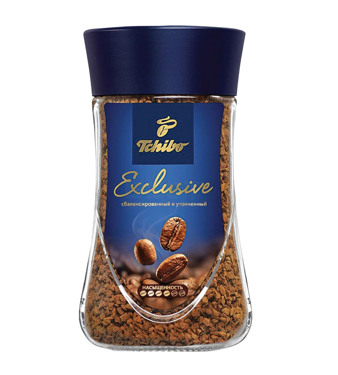 Кофе растворимый TCHIBO "Exclusive", сублимированный, 190 г, стеклянная банка, -