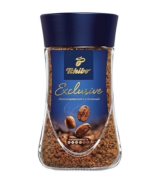 Кофе растворимый TCHIBO "Exclusive", сублимированный, 190 г, стеклянная банка, -