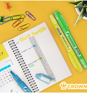 Текстовыделитель Crown "Multi Hi-Lighter" желтый, 1-4мм