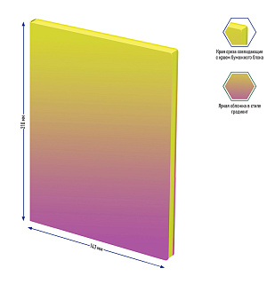 Записная книжка А5 80л., кожзам, Berlingo "Radiance", черный срез, желтый/розовый градиент