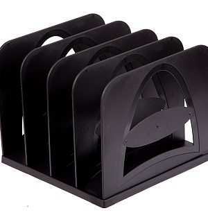 Лоток-сортер вертикальный СТАММ, сборный, 4 отделения, черный