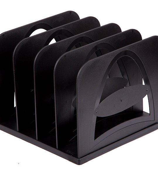 Лоток-сортер вертикальный СТАММ, сборный, 4 отделения, черный
