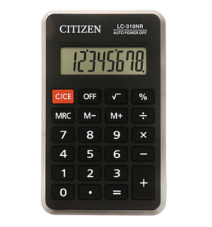 Калькулятор карманный CITIZEN LC310NR (114х69 мм), 8 разрядов, питание от батарейки, LC-310NR