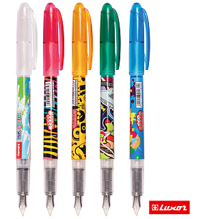 Ручка перьевая Luxor "Ink Glide", 1 картридж, корпус ассорти