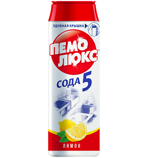 Средство чистящее Пемолюкс "Сода 5. Лимон", порошок, 480г