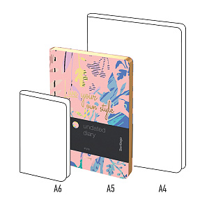 Ежедневник недатированный, А5, 136л., кожзам, Berlingo "Style", золотой срез, розовый, с рисунком