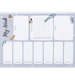 Планер на неделю MESHU 148*210мм (А5), 30л., "Sweet jam", на склейке