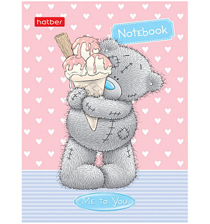 Блокнот А7 48л. на склейке Hatber "MeToYou", 3-х цветный блок