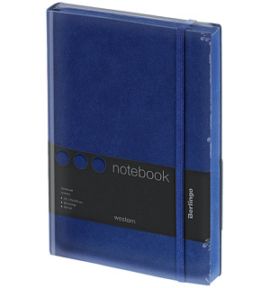 Записная книжка А5 80л., кожзам, Berlingo "Western", с резинкой, синий