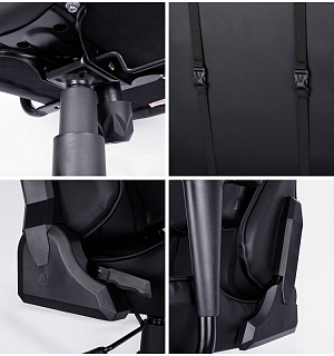 Кресло игровое Helmi HL-G09 "Control", экокожа черная, 2 подушки