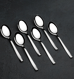 Ложка десертная «Торжество», толщина 2 мм (М18), цвет серебряный