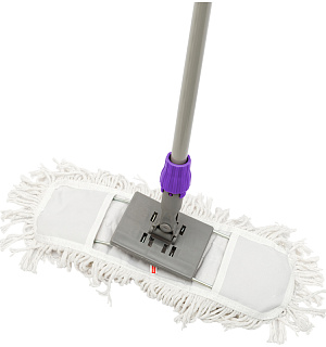 Швабра-рамка OfficeClean Professional, телеск.ручка из нерж. стали 125см, насадка МОП хлопок 40см